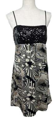Tramp Y2K Juniors Party Cocktail Gold Black Sequin Dress Size 7